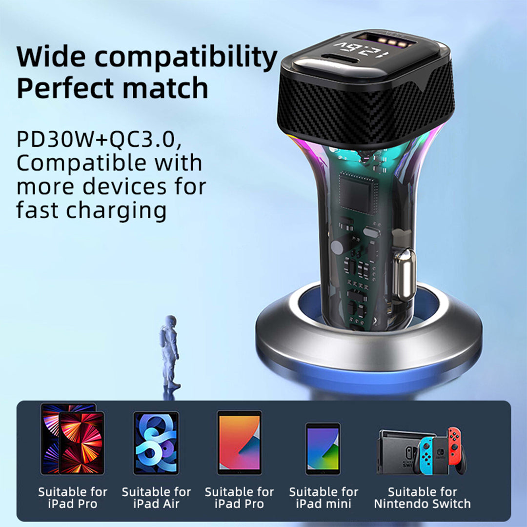 YQ6 PD 30W Fast Charging 2 Type-C + 3 USB Car Charger with 1.5m Extension Wire for iPhone Huawei YQ6 PD 30W Fast Charging 2 Type-C + 3 USB Car Charger with 1.5m Extension Wire for iPhone Huawei